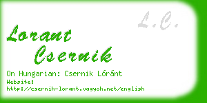 lorant csernik business card